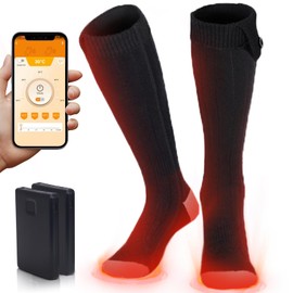 Heated Socks, Electric Heated Foot Warmer, Electric Heated Socks for Men Women, Washable Heated Socks Work Up to 8 Hours, Rechargeable Heating Socks with App Control for Winter Outdoor Hunting Skiing
