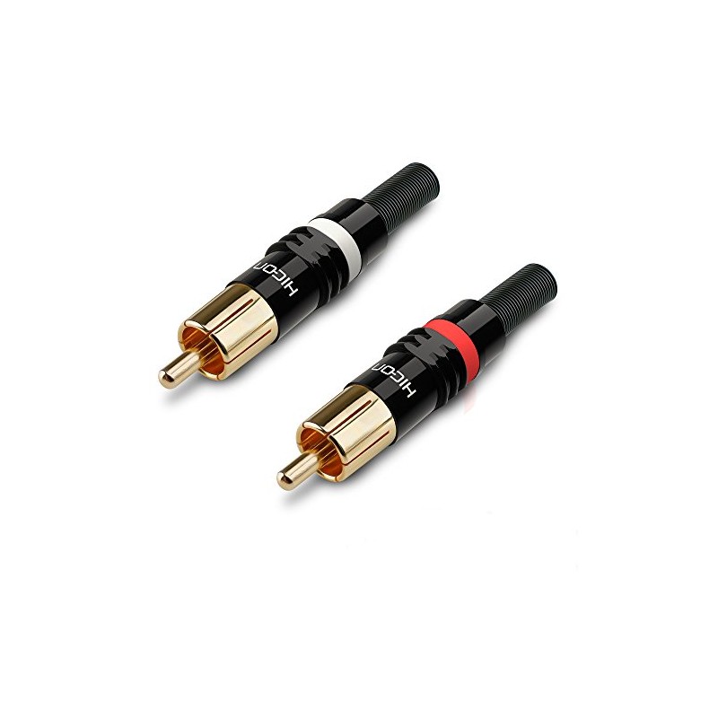 Hicon HI-CM03-NTL RCA Connectors Set of 2 / Red RCA
