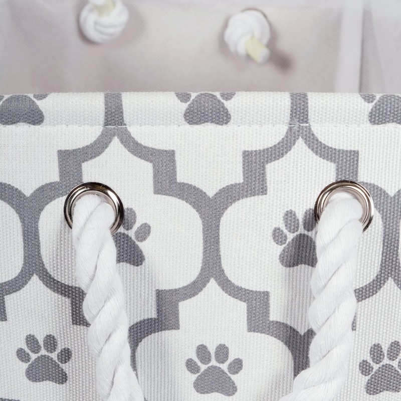 Bone Dry Pet Paw Print Collapsible Pet Storage Container Round