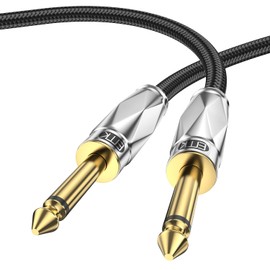 EMK 6.35 mm Guitar Instrument Cable, Electric Instrument Cable, Bass AMP Cable, 1/4 Jack Plug, TS Cable for Guitar, Amplifier, Bass (3 m)