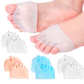 XFSRG 4 Paar Zehentrenner Silikon Zehentrenner Zehenspreizer Fußballen Kissen Atmungsaktiv zur Linderung von Hallux Valgus Schmerzen für Herren und Damen