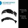 TRQ Inner Fender Liner Set Compatible with 2001-2002 Mitsubishi Montero