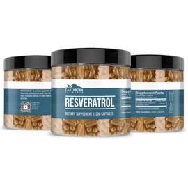 Earthborn Elements Resveratrol 200 Capsules, Pure & Undiluted, No Additives