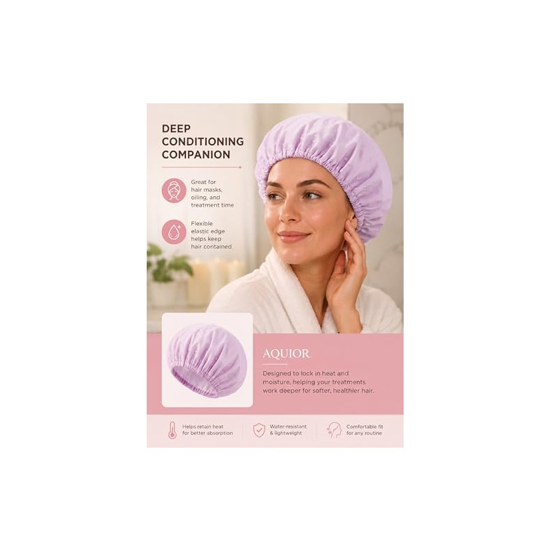 Aquior Gorros Ducha Reutilizables Mujer Gorro Impermeable Varias Capas Talla