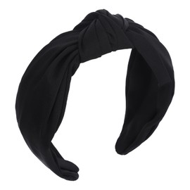 Santoddle Black Knot Headband for Women Knotted Head Bands Non Slip Wide Head Band Fashion Head Bands Knot Headband for Women