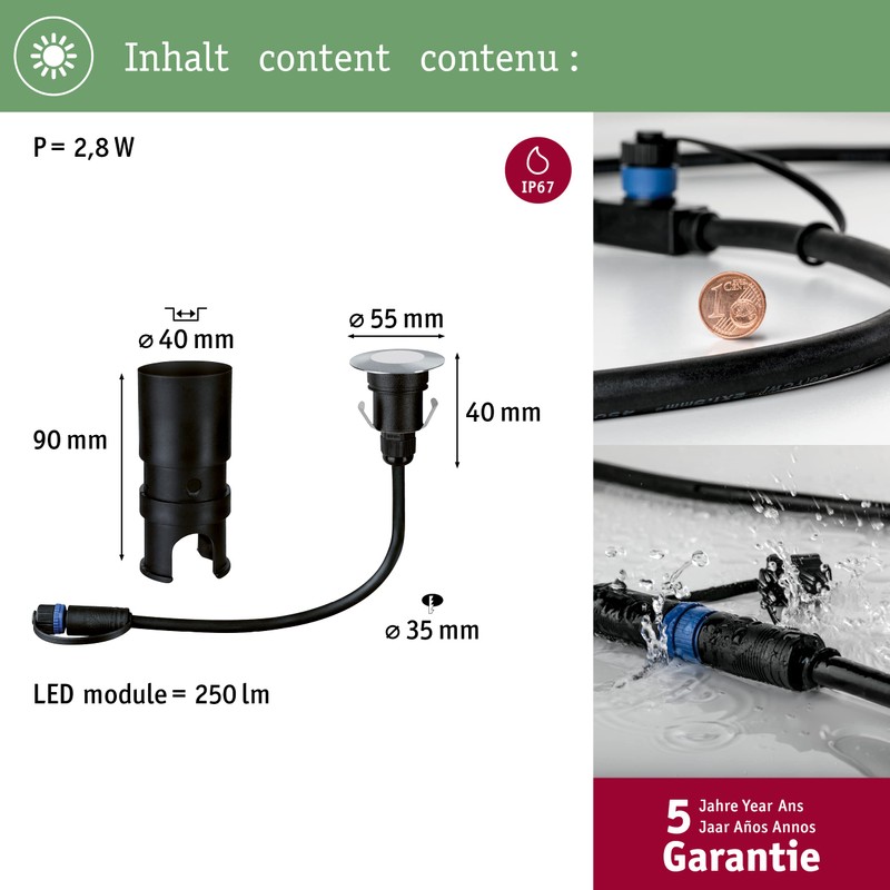 Paulmann Licht Paulmann 93697 Outdoor Plug & Shine Floor Mini,