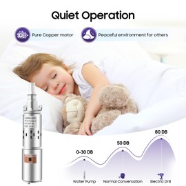 Solar Water Pump, 12V 180W Submersible Water Well Pump, Solar Water Pump Farm Ranch Submersible Irrigation Bore Deep Well Screw Pump for Industrial, Livestock Drinking 1.2m3/h 55.77ft Cable