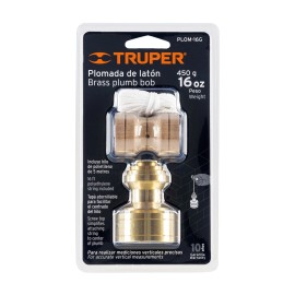 Truper PLOM-16G 16 oz Guatemala type brass plumb bob
