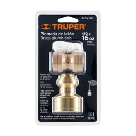 Truper PLOM-16G 16 oz Guatemala type brass plumb bob