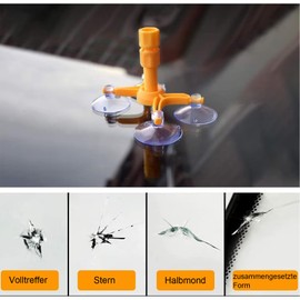 Vanwoke Car Windschutzscheibe Reparatur Kit Werkzeug für Auto Chip und Riss,Glas Reparatur Flüssigkeit,Windshield Repair Kit für Auto-Glas, Risse, Zielscheibe,in Sternform und Risse in Halbmondform