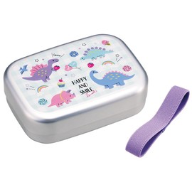 Skater Aluminum Lunch Box for Kids, 370ml, Compatible with Thermal Storage, with Lunch Belt, Made in Japan, Happy & Smile Rainbow, for Girls, ALB5NV-A