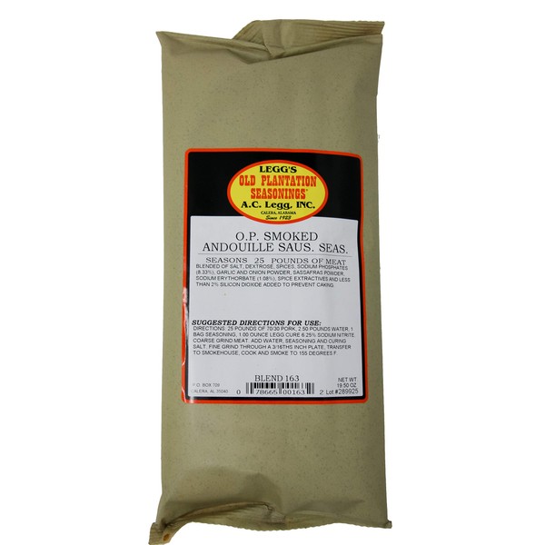 A.C. Legg's - OP Smoked Andouille Sausage Seasoning for 25 Pounds, 19.5 Ounce - with Cure