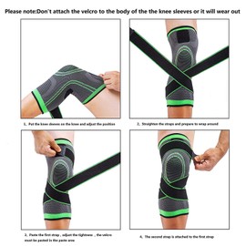 Knee Support Compression Sleeve, Adjustable Elastic Knee Support, Knee Protector for Men and Women, Gym, Tennis, Cycling, Basketball, Running