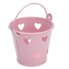 12pcs Mini Metal Bucket Hollow Heart Shaped Bucket with Handle