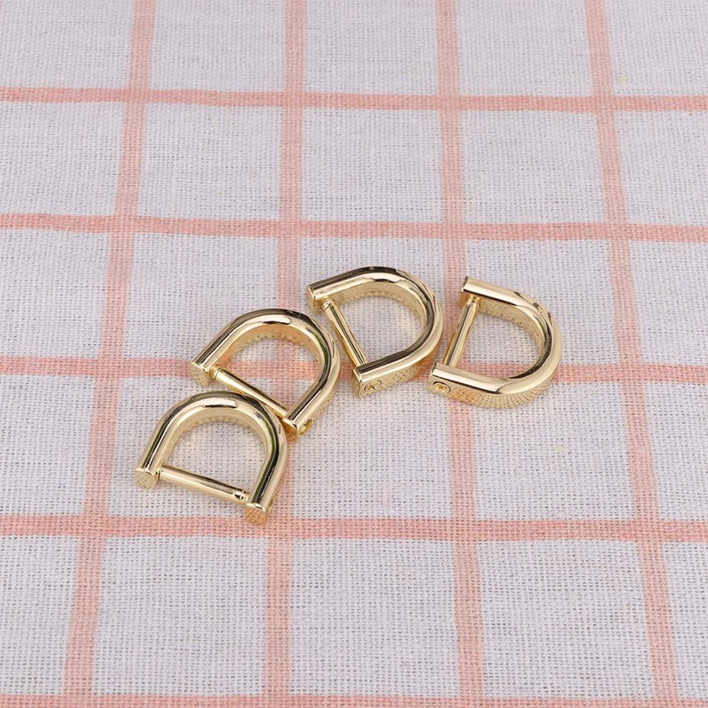 Healifty 4 Pieces Alloy D Ring Setting Bag Ring Semicircular