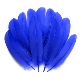 PMYUMAO 300pcs Royal Blue Goose Feathers Natural Bulk, 5-7inch Bulk Natural Feathers for DIY Crafts,Costume Decorations,Dream Catcher Supplies,Wedding Party Decor,Cosplay Party.(Royal Blue)