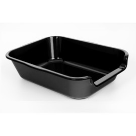 Blaucasa 1 Pack Extra Large Dog Litter Box Pan Tray (ABS Material), Low Entry Jumbo Senior Litter Boxes for Multiple Kitten Big Cats, Pet Safe Indoor Dog Potty (Black, 20" L x 15" W)