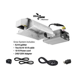 UltraGrow – Classic 1000W DE Double Ended HID Grow Light System with HID Bulb, Dimmable Ballast for Indoor Growing (Classic Controller & MH)