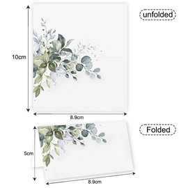 Pack of 50 Wedding Place Cards, Birthday Name Badges, Wedding Table Decoration, Eucalyptus for Wedding, Birthday, Communion, Christening