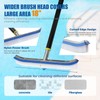 Heavy Duty 8FT Pool Brush Combo - 2-in-1 Pool Scrubber