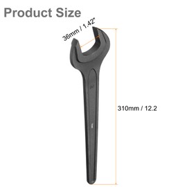 sourcing map Single Open Ended Spanner Wrench, 36mm, Thicken CR-V Steel Open End Wrench Tool for for Automotive Repair and Furniture Assembly, Black