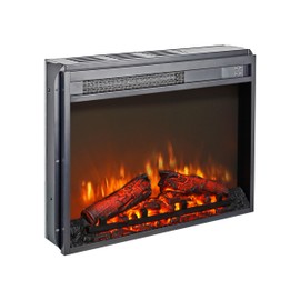 Innoflame 23" Electric Fireplace Insert, Electric Fireplace Heater with Remote/Timer, Adjustable 4 Flame Brightness, Digital Display, Log Set, Low Noise, Overheating Protection, 1400W