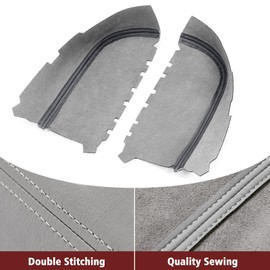 KBH Car Front Door Panel Armrest Cover Replacement for Honda Pilot 2009 2010 2011 2012 2013 2014 2015, Vinyl Leather Trim, 1 Pair, Gray (Leather Part Only)