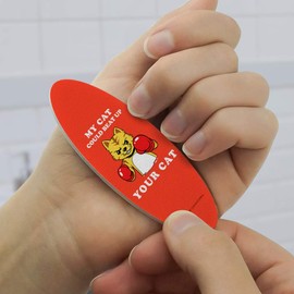 My Cat Could Beat Up Your Cat Boxing Gloves Funny Humor Double-Sided Oval Nail File Emery Board Set 4 Pack