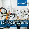 kör4u Angle Seat Valve 1/2 Inch, Brass, Rising Spindle, Female