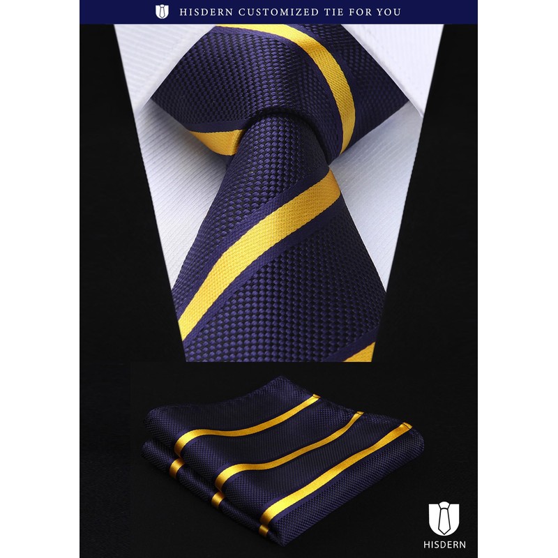 HISDERN TA5-01S Set of 5 Ties and Pocket Squares for