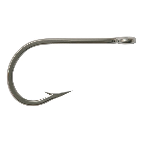 Mustad 7691S Big Game Southern and Tuna Stainless Steel Forged Fishing Hook | Fish Hook Tackle Equipment | Tapered Ring Knife Point, [Size 6/0, Pack of 2]