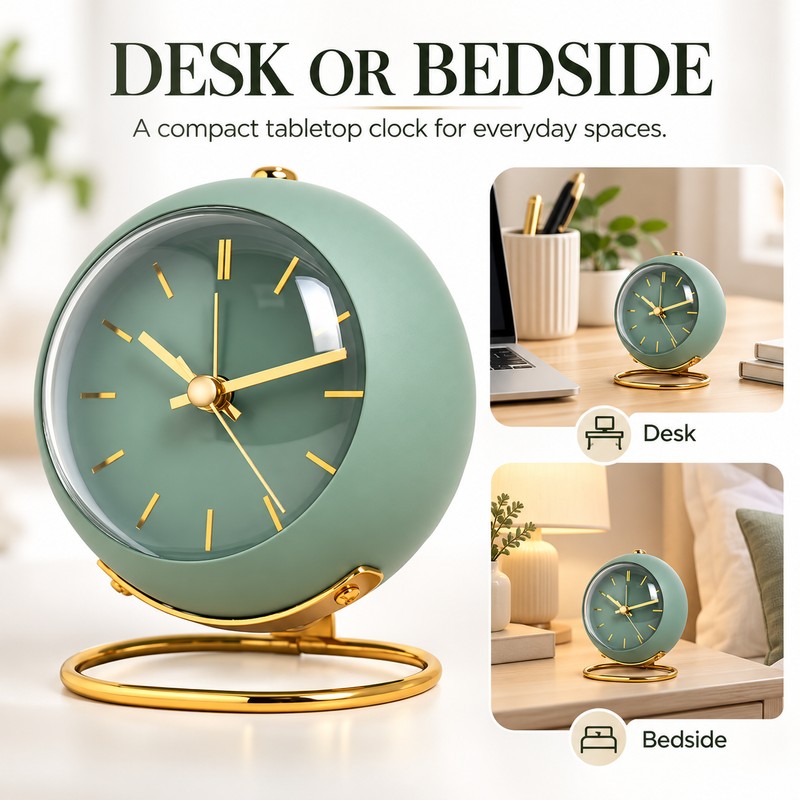 Nordic Minimalist Alarm Clock for Kids and Students – Silent