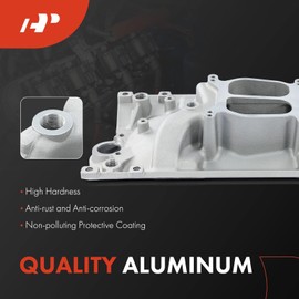A-Premium Aluminum Engine Dual Plane Intake Manifold Compatible with Chevy Small Block SBC Vortec - 1996-2002 - 8Cyl 5.0L 305 & 5.7L 350, 5500 RPM, 4.25in Height, W/Gasket
