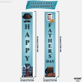 Large Fathers Day Door Banner - 72x12 Inch | Shirt Fathers Day Banners for Party | Happy Fathers Day Decorations | Happy Father's Day Banner, Fathers Day Party Decorations | Happy Fathers Day Banner