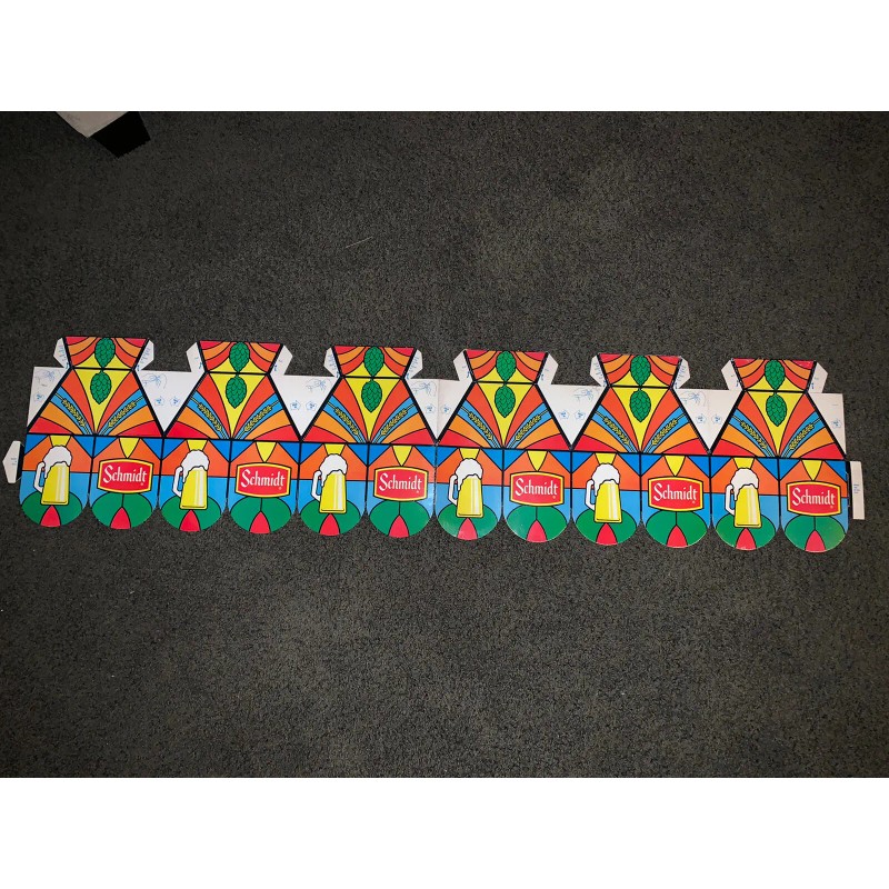Schmidt Vtg 70s 80s Schmidt Beer Sign Cardboard Faux Stained