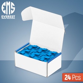 Everest Media Solutions RJ45 CAT6 Keystone Coupler in Blue - 24-Pack - Female to Female Ethernet Keystone Jack for Standard Wall Plates & Patch Panels - UTP Inline RJ45 Coupler Extender