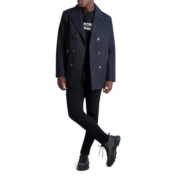 Karl Lagerfeld Paris Men's Expose Pocket Bomber Jacket, Charcoal, Large