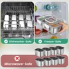FANCILLA Snackle Box Container, 8 Compartment Stainless Steel Divided Serving