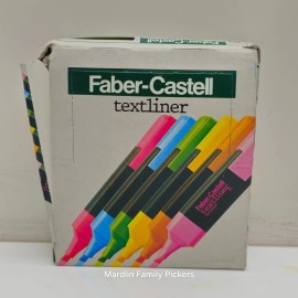 Faber Castell Vintage Faber-Castell Textliner Fluorescent Highlighters Pens Box of 10 Yellow