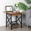 GreenForest End Table 24'' Industrial Design Side Table with Storage
