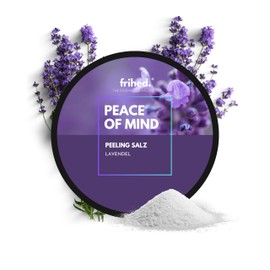 frihed. Peace of Mind Sauna Salt - High Quality Exfoliating Salt with Lavender Fragrance - Ideal After Sauna, Shower & Steam Bath - 200 g