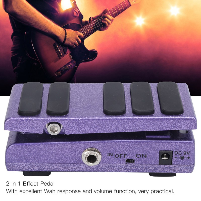 Guitar Effect Pedal Bass Wah Vol 2 in 1 Portable