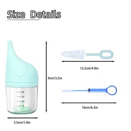 5 pcs Kitten Bottle Pet Feeding Set Nipple for Kittens Anti-Choking Design for Newborn Kittens Puppies Small Animals Contains 1 Bottle, 2 Nipples, 1 Cleaning Bottle Brush, 1 Feeder (20ml)