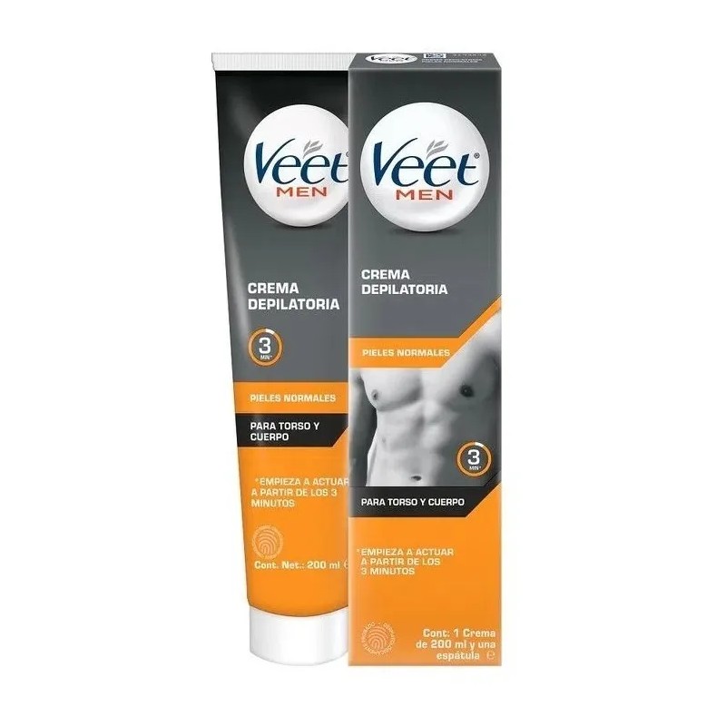 Crema Depilatoria Veet Men Torso Cuerpo Piel Normal 200ml