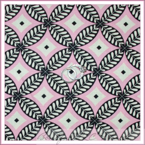 Michael Miller Fabrics BonEful Fabric FQ Cotton Quilt Pink White