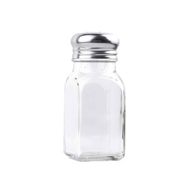 Tablecraft 2 oz. Square Salt & Pepper Shakers, Stainless Steel Tops