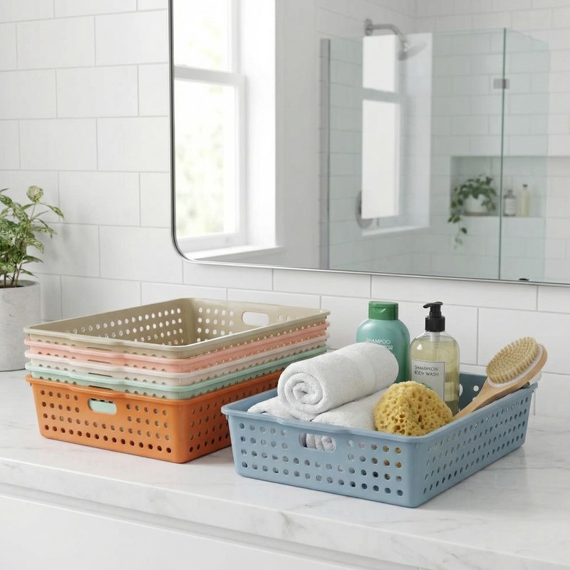Carperipher 10 Pack Plastic Storage Baskets,Turn-in Paper Trays Classroom with