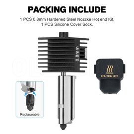 Speed Hot End A1 Mini Extrusion Head Kit D 0.8mm Hardened Steel Nozzle Chrome Plated Brass Heating Block Silicone Sock Integrated Structure for Bambu Lab A1/A1 Min 3D Printers only