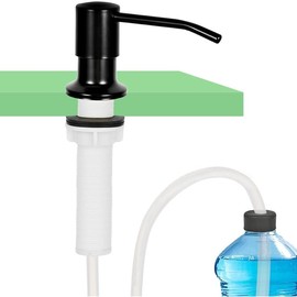 Soap Dispenser for Kitchen Sink, Premium Built in Sink Soap Dispenser, Countertop Sink Soap Dispenser Pump with 47" Extension Tube kit, No More Refills, Longer Threaded Shaft (Black) - Color: Black