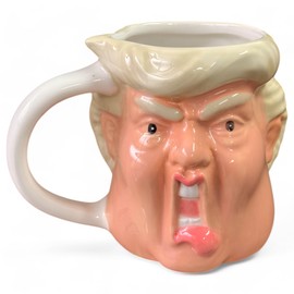 MIJOMA Kaffeebecher President – Handbemalte Keramiktasse mit Charakter, einzigartiges Design, hochwertig lasiert, lustiges Mitbringsel
